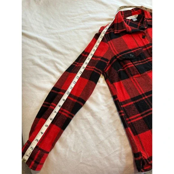 Old Navy Plaid Flannel Shirt Red‎ Black 100% Cotton Size M - Picture 6 of 7